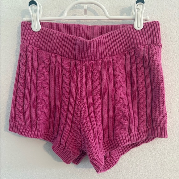 Pink Cable Knit Micro Shorts - Picture 7 of 9